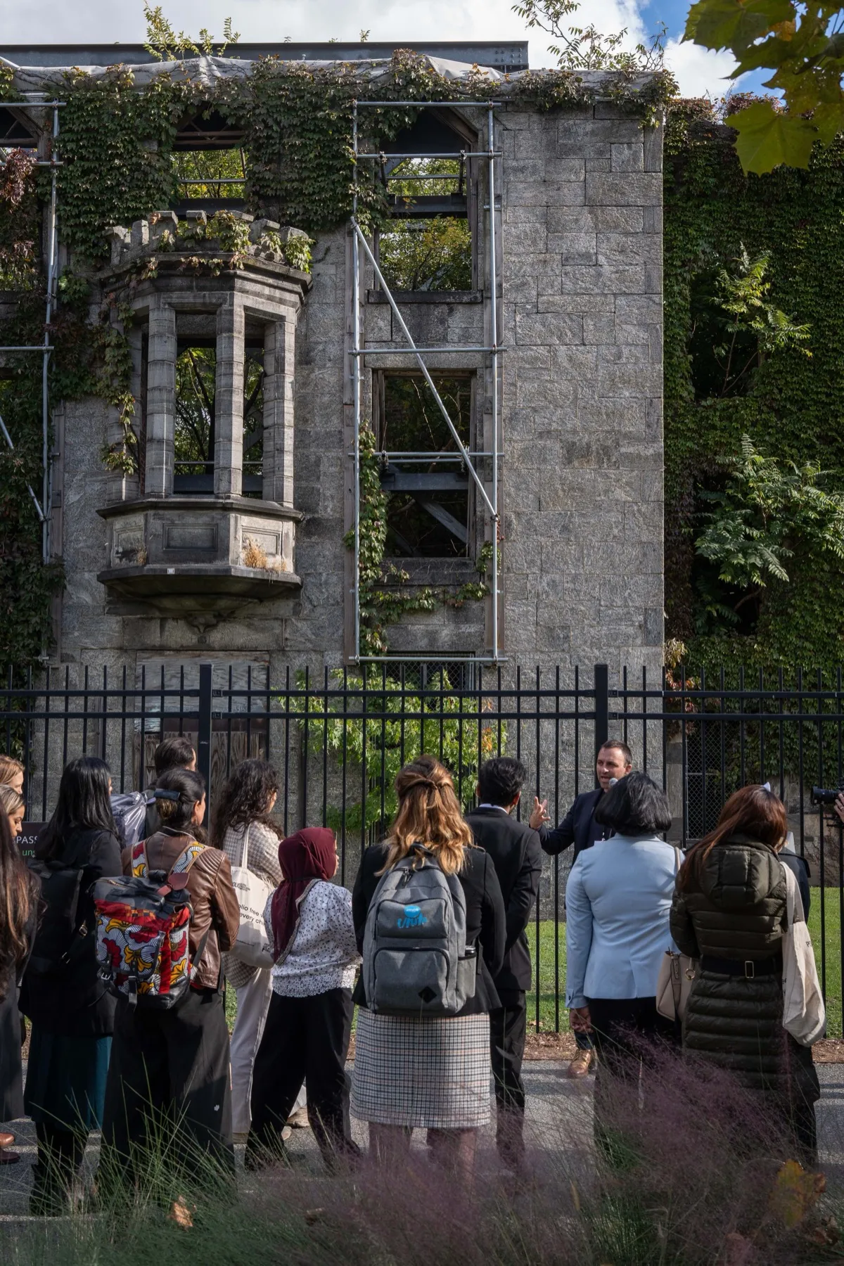 Photo of a community gathering or walking tour